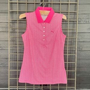 Puma Pink Sleeveless Polo Tank Top